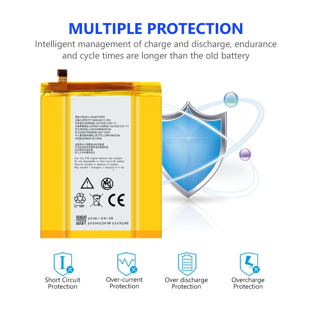 Подлинная Замена литий полимерная батарея 3400mAh Li3934T44P8h876744 для ZTE ZMax Pro Z981 Мобильный