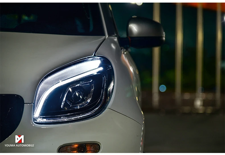 Тюнинг автомобилей для BENZ smart фары глаза ангела- для BENZ смарт светодиодный свет бар Q5 би ксенон объектив СВЕТОДИОДНЫЙ ламповый проектор