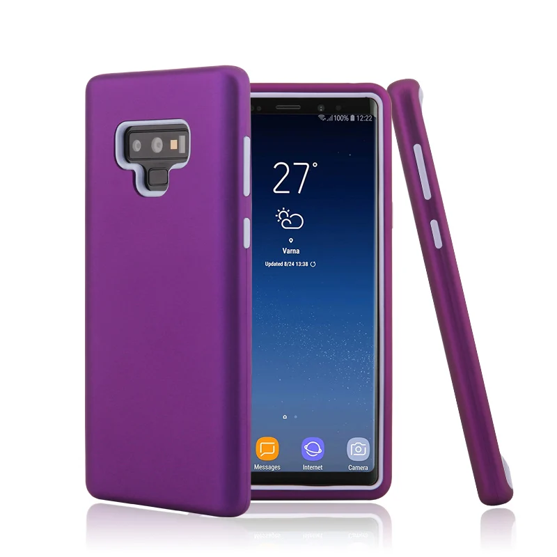 Purple Для samsung Galaxy note9 s9 s9plus силиконовый ударопрочный чехол 360 градусов твердый матовый антидетонационный Гибридный Броня Защита всего тела - Цвет: Purple