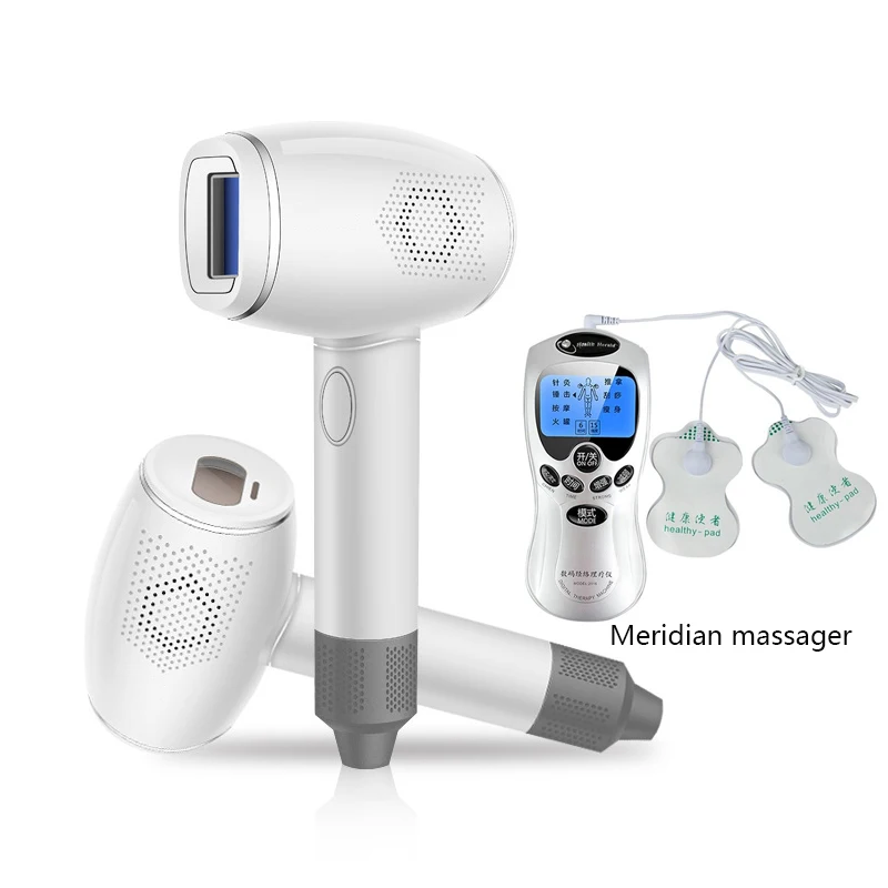 Meridian massager Электрический лазерный эпилятор для удаления волос, эпилятор для всего тела, Женский Бритва для зоны бикини депилятор для мужчин и женщин, безболезненный депилятор - Цвет: Meridian massager