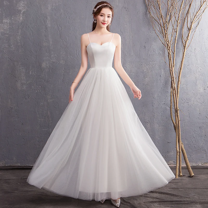 Ruthshen дорожное платье длиной до щиколотки Свадебные платья на бретелях Vestidos De Noiva