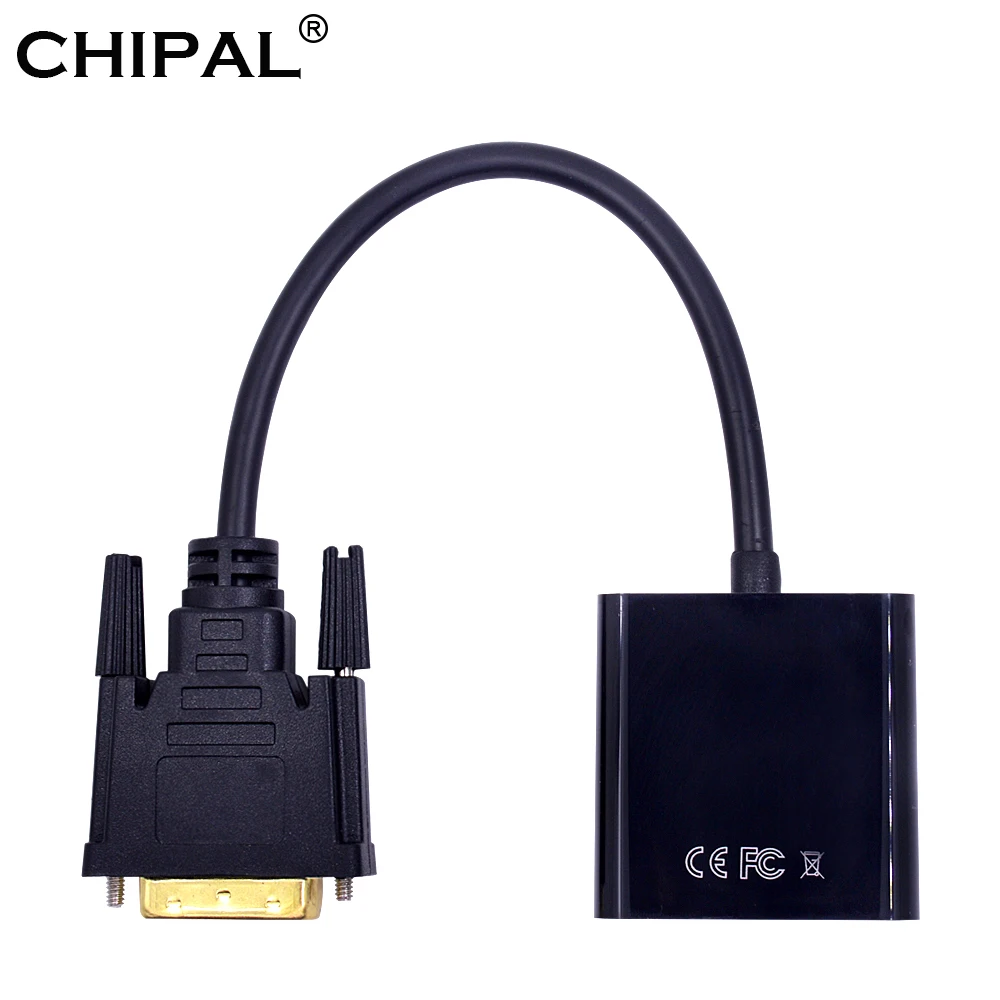 CHIPAL 1080P HDMI DVI to VGA адаптер кабель 25 Pin Мужской к 15 женский D кабелю видео конвертер