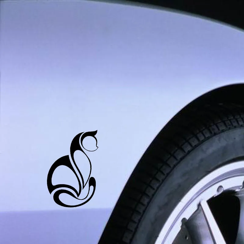 YJZT 8CM*12.7CM Cat Pet Animal Decoration Car Stickers Vinyl Decal Black Silver C10-02373 | Автомобили и мотоциклы