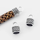 20 шт. из тибетского серебряного сплава концевые заглушки с кисточками для бусин для самостоятельного изготовления ювелирных изделий фурнитура 7 мм круглый кожаный шнур