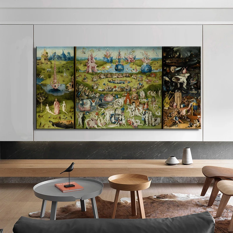 Bosch Hieronymus сад земного восхищения плакат, Классическая известная живопись, печать на холсте для декора комнаты