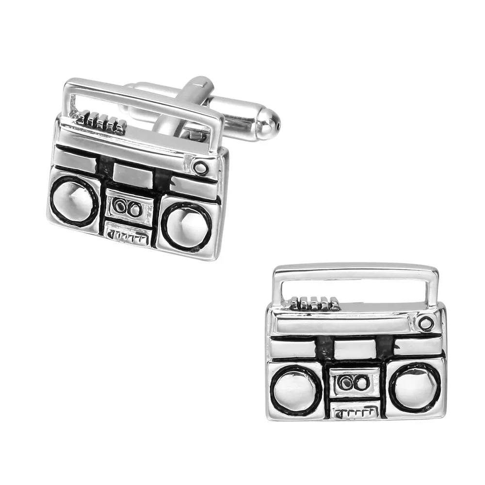 Витрина запонки Классические серебряные Радио мужские бизнес рубашки бутон де