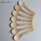 Искусственные деревянные одноразовые ложки, деревенские свадебные, для дня рождения, десертные кофейные ложки для мороженого, могут быть персонализированы