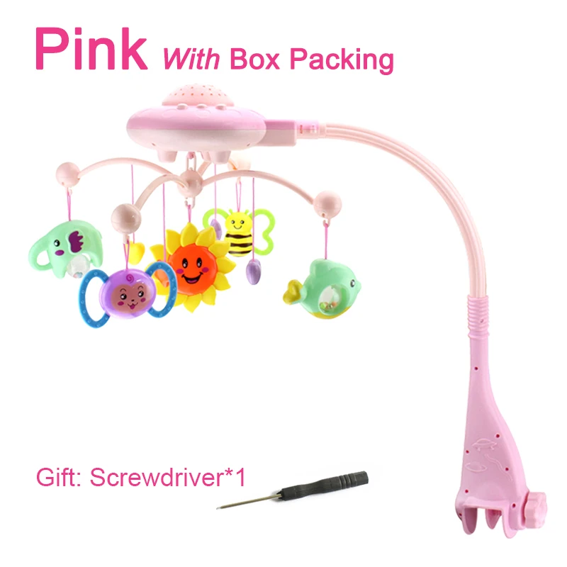 Pink with Box Marumine Детские мобиль в кроватку игрушки для грудного ребенка держатель вращающихся кровать колокол с 50 Музыка Свет Проекция Погремушки Игрушки для 0-12 месяцев для новорожденных - Цвет: Pink with Box