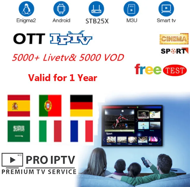 Only 1 year IPTV GTmedia G1 tv Box медиаплеер 1 ГБ ОЗУ 8 Гб ПЗУ S905W Android 7,1 пульт дистанционного управления 4 K 2 K HD 2,4G встроенный Wifi телеприставка IP tv - Цвет: Only 1 year IPTV