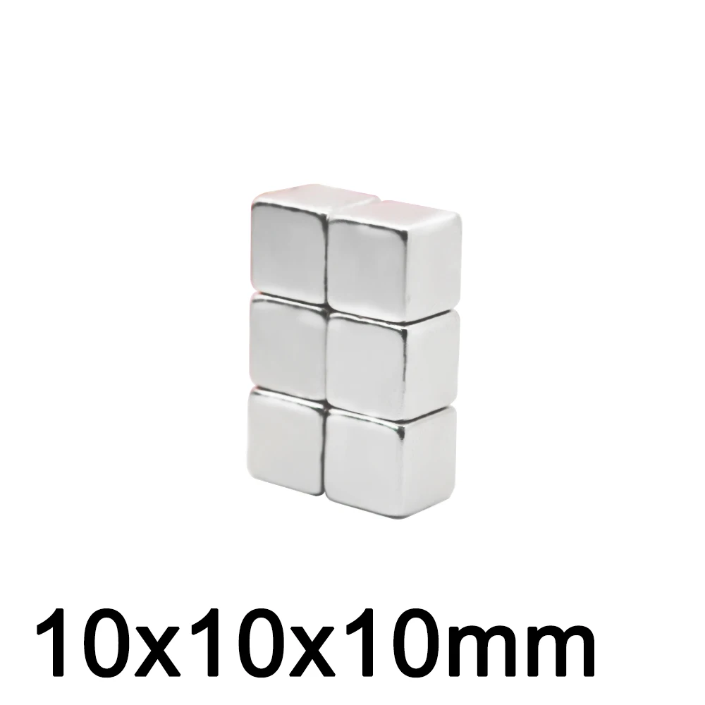 10X10X10 60 шт./лот неодимовый магнит редкоземельный небольшой сильный блок постоянного холодильника Электромагнит NdFeB никель магнитный квадрат - Цвет: 10X10X10