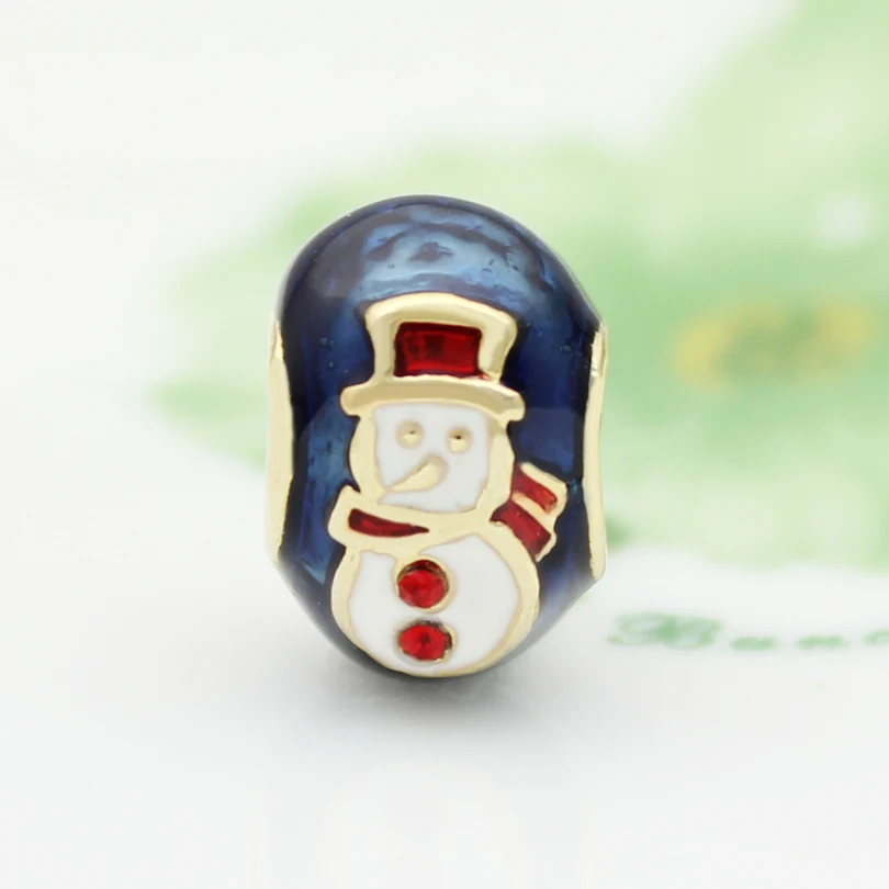 Блестящие красные стразы украшенные синей эмалью русский снеговик волшебное