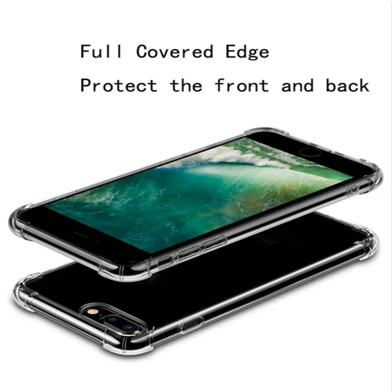 KINBOM For iPhone X 8 7 6 6s Plus 5 5s SE Case Shockproof Armor Clear Transparent Soft Phone Back Cover Capa Fundas | Мобильные