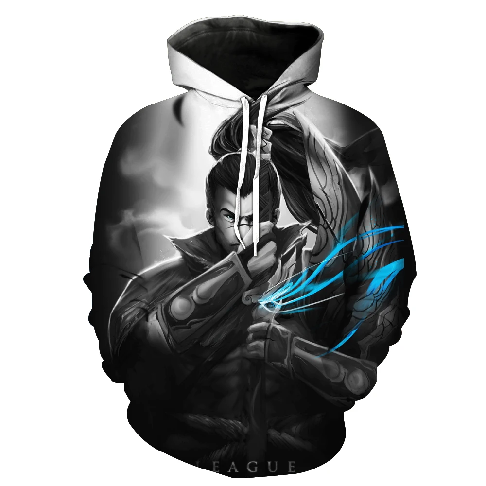 Модные брендовые 3D толстовки для мужчин 3d с капюшоном Yasuo the Unforgive принт две части