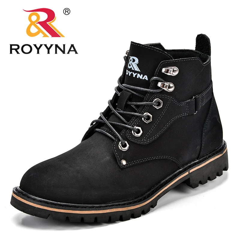 Charcoal grey ROYYNA/женские кожаные ботинки; зимняя обувь; Feminimo; ботильоны; Женская рабочая обувь; зимняя обувь; botas Mujer; chaussure homme; удобная обувь - Цвет: Charcoal grey
