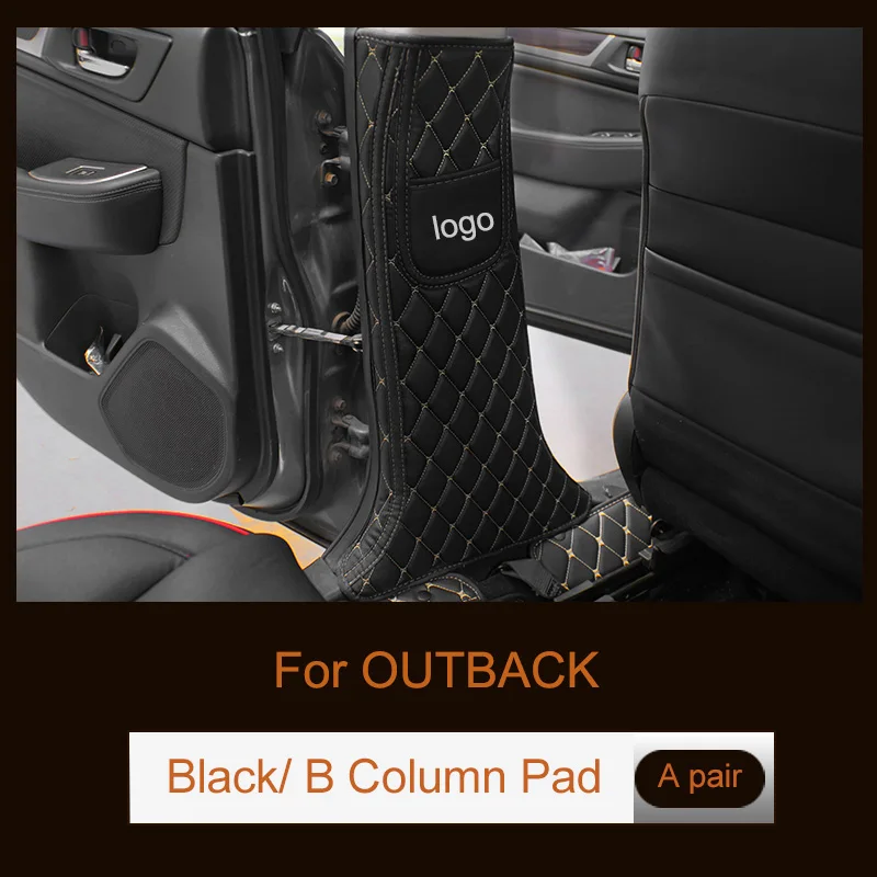 QHCP сиденье спинка анти kick Pad автомобильный подлокотник коробка защита двери B стойка анти-удар коврик для Subaru Forester Outback Legacy - Название цвета: Зеленый