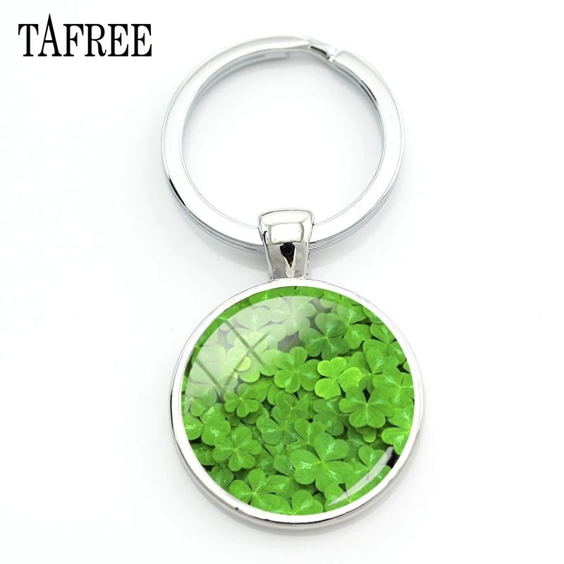 QF351 TAFREE Lucky Clover круглый брелок красивый дизайн четырехлистный клевер брелок стекло элегантное ювелирное изделие для подарка QF335 - Цвет: QF351