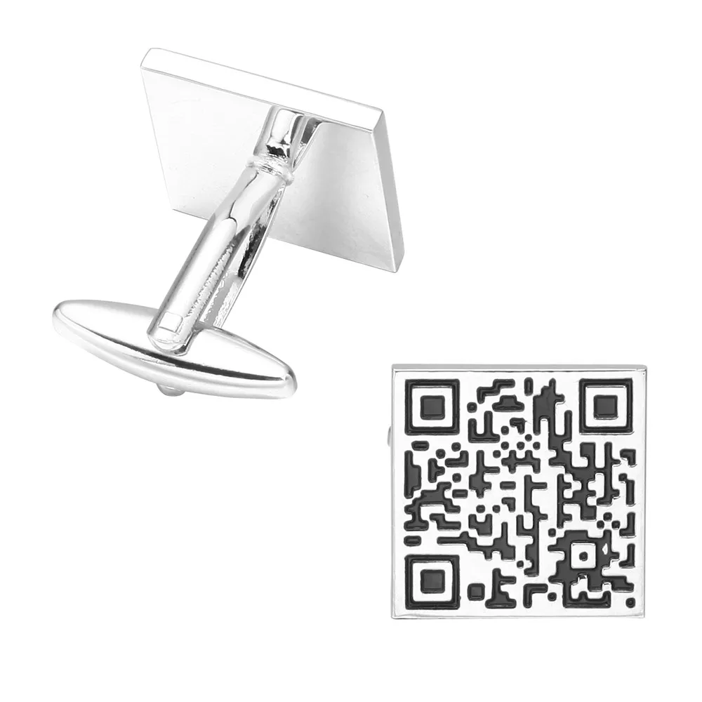 MeMolissa запонки французский рубашка для мужские брендовые эмаль qr-код Запонки роскошные свадебные кнопку серебряные Высокое качество