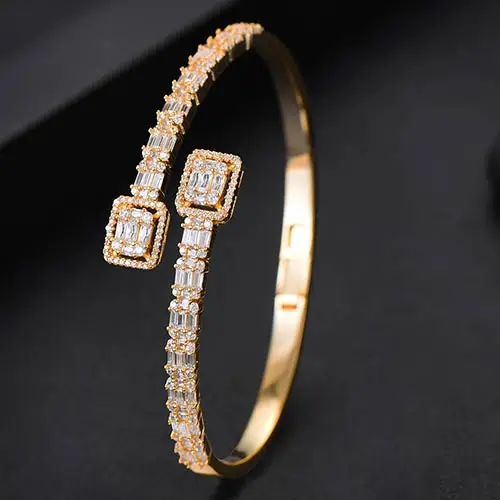 H129B Gold GODKI, модный роскошный Штабелируемый браслет, манжета для женщин, для свадьбы, полный кубический циркон, Кристалл CZ, Дубай, серебряный браслет, вечерние ювелирные изделия - Окраска металла: H129B Gold