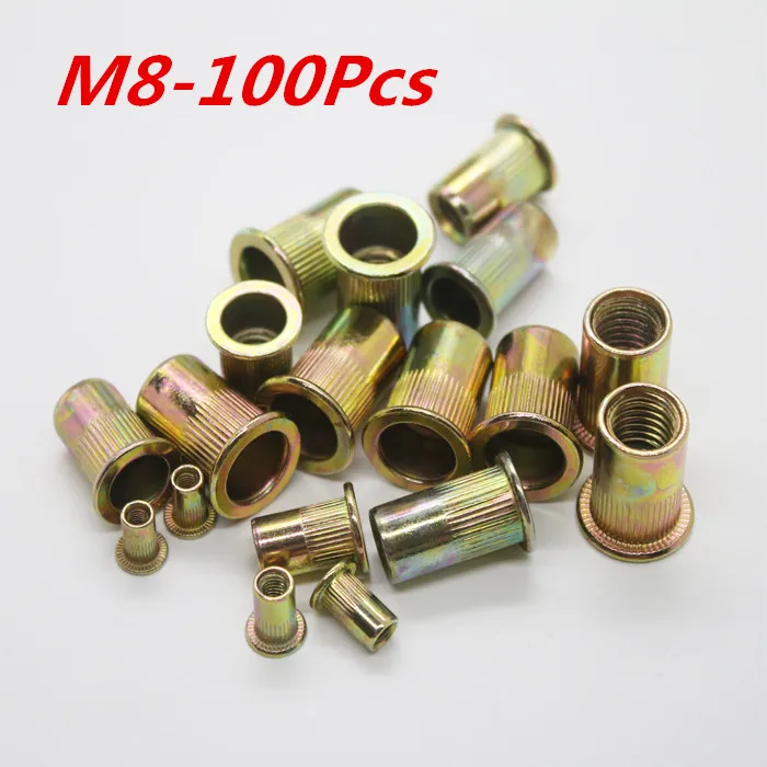 

M8 Threaded Carbon Steel Rivet Nut Rivnut Inserts Nut 100Pcs/Lot Free Shipping