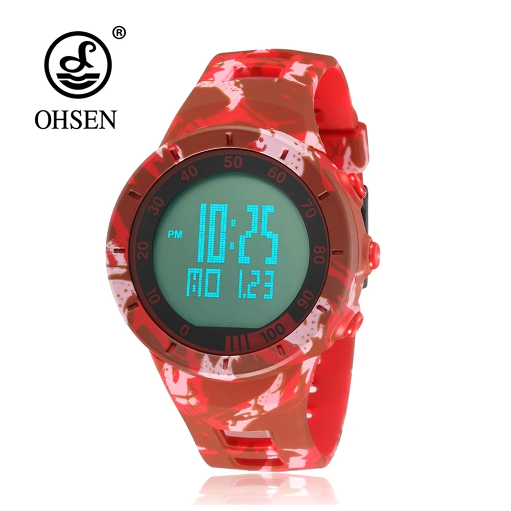 Модные армейские часы OHSEN Montre Femme Homme кварцевые цифровые для влюбленных резиновые