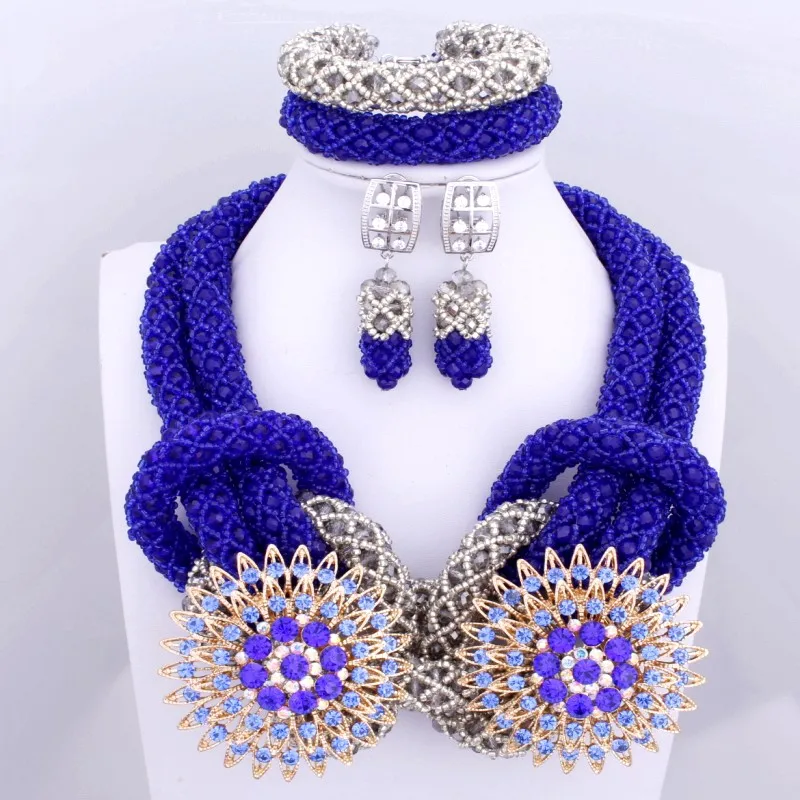 Модные африканские Бусины комплект ювелирных изделий 2017 нигерийской свадьбы