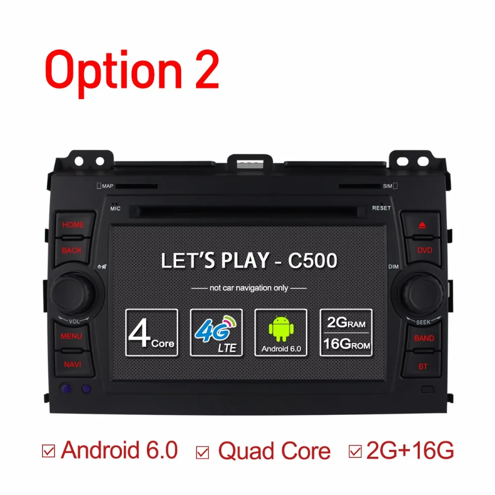 Ownice C500 для Toyota Land Cruiser Prado 120 2002 2009 GPS Navi Радио BT Wi Fi 4 г LTE SIM 1024*600 Android 6.0 dvd плеер|ownice