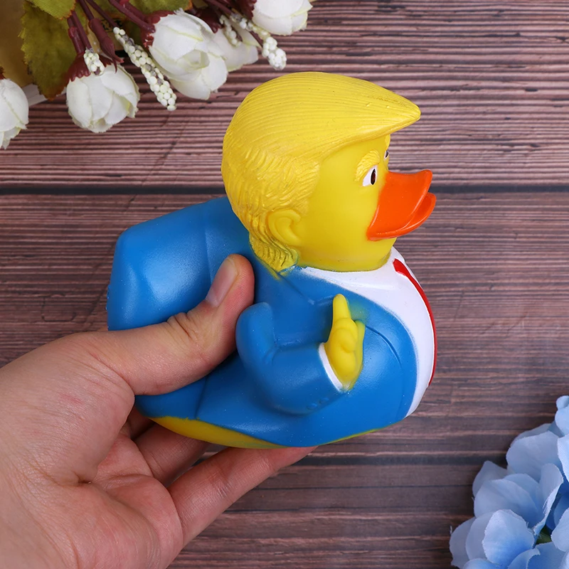 New Cartoon Trump Duck Bath Shower Water Floating US President Rubber Duck Baby Toy Water Toy Shower Duck Child Bath Float Toy