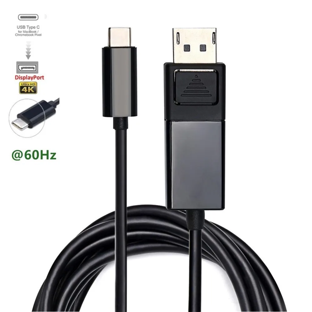 М 1 2 м USB C к DisplayPort кабель 4 К 60 Гц 3 Тип DP для 2016 MacBook Pro 12 &quotдля samsung l1206 #2| |