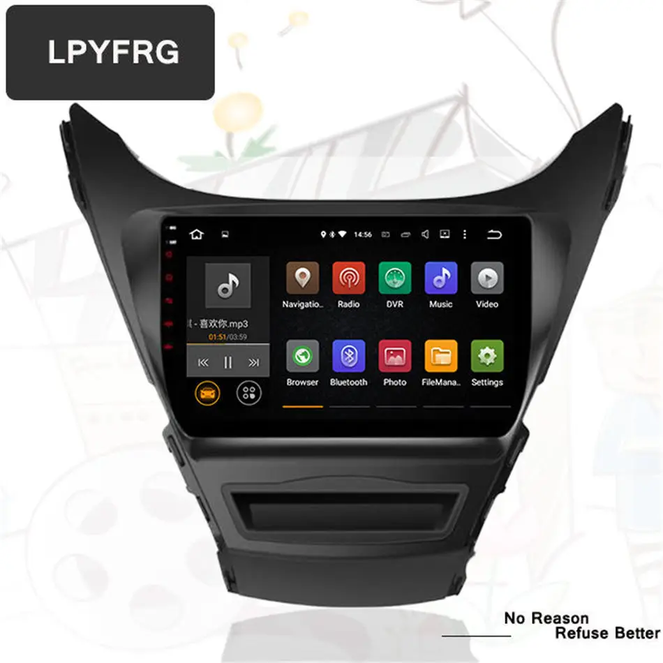 Android 7 1 Автомобильный dvd плеер для HYUNDAI elantra 2012 2013 2014 головных устройств