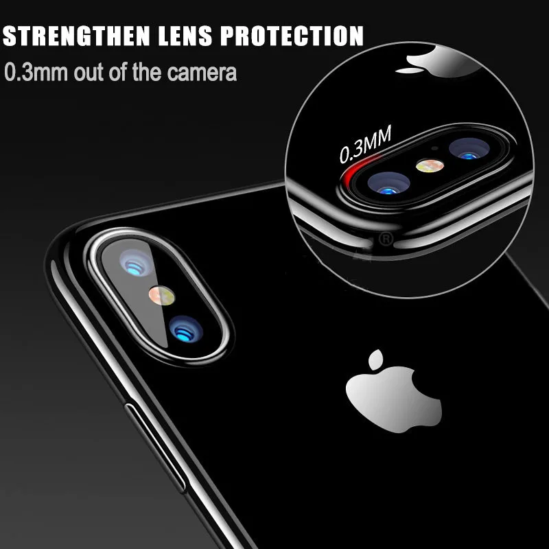 Чехол для iPhone 8 Plus 7 6 6S прозрачный силиконовый мягкий ТПУ чехол задняя крышка XS X MAX