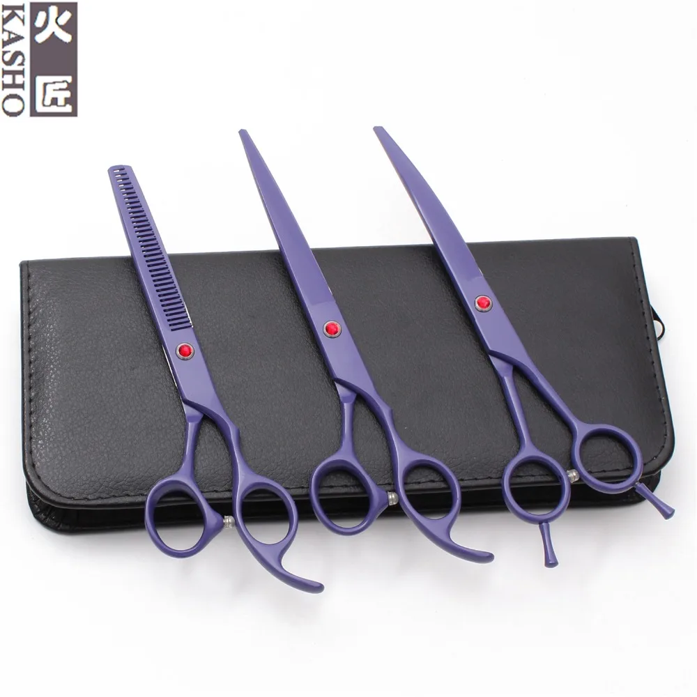 D3Pcs костюм 7 &quot17 5 см JP Титан Kasho парикмахер для собаки резки + истончение ножницы