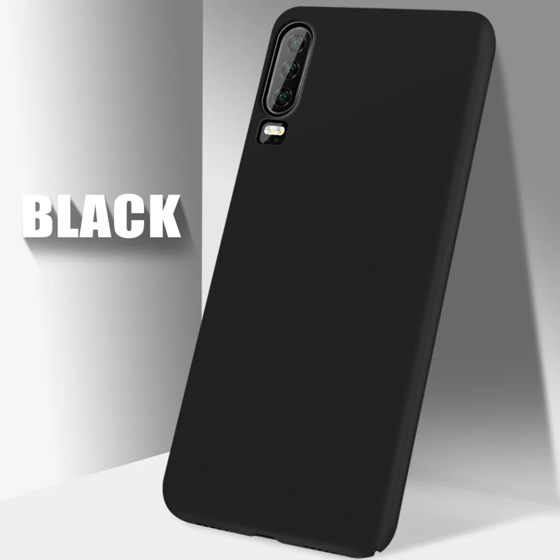 Для huawei P30 Pro чехол Mofi для huawei P30 чехол Lite жесткая задняя крышка из ПК Одноцветный тонкий Простой Черный Красный P30 чехол - Цвет: Black