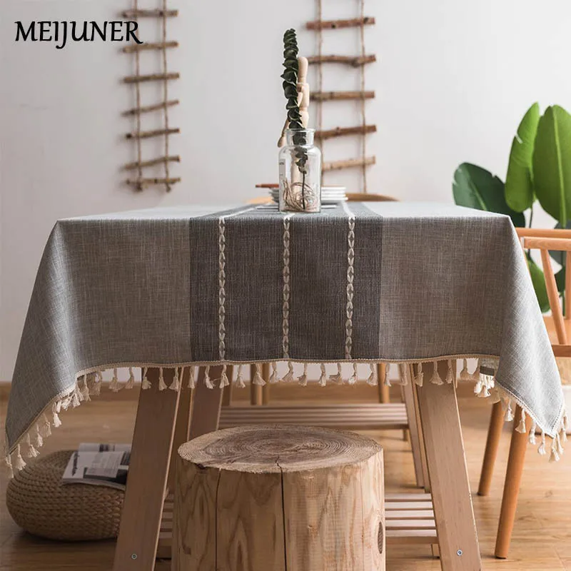 Meijuner прошитая кисточка для скатерти из хлопчатобумажной и льняной ткани