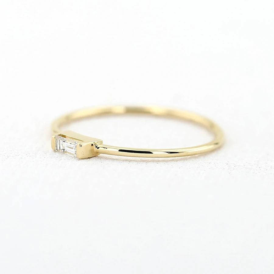 14 К желтого золота Изумрудный Муассанит обручение кольцо lab Diamond Solitaire