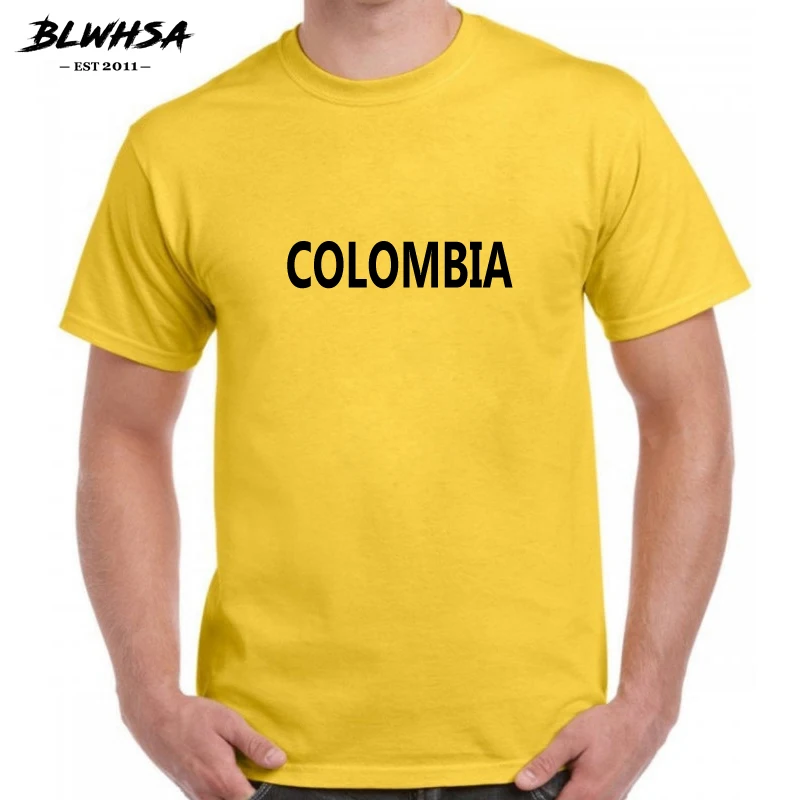 Футболка BLWHSA Colombia мужская с коротким рукавом хлопковая рубашка принтом Колумбия