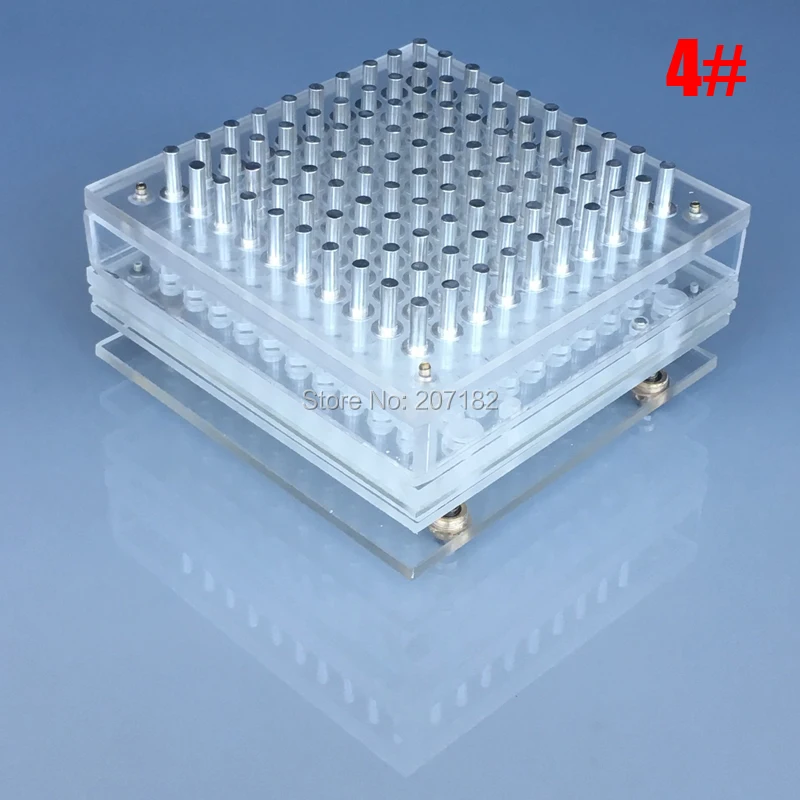For Size 4 Capsule Новинка! 100 отверстий 000#, 00#, 0#, 1#, 2#, 3#, 4#5# Plexigalss ручная машина для наполнения капсул, наполнитель капсул с трамбранным инструментом - Цвет: For Size 4 Capsule