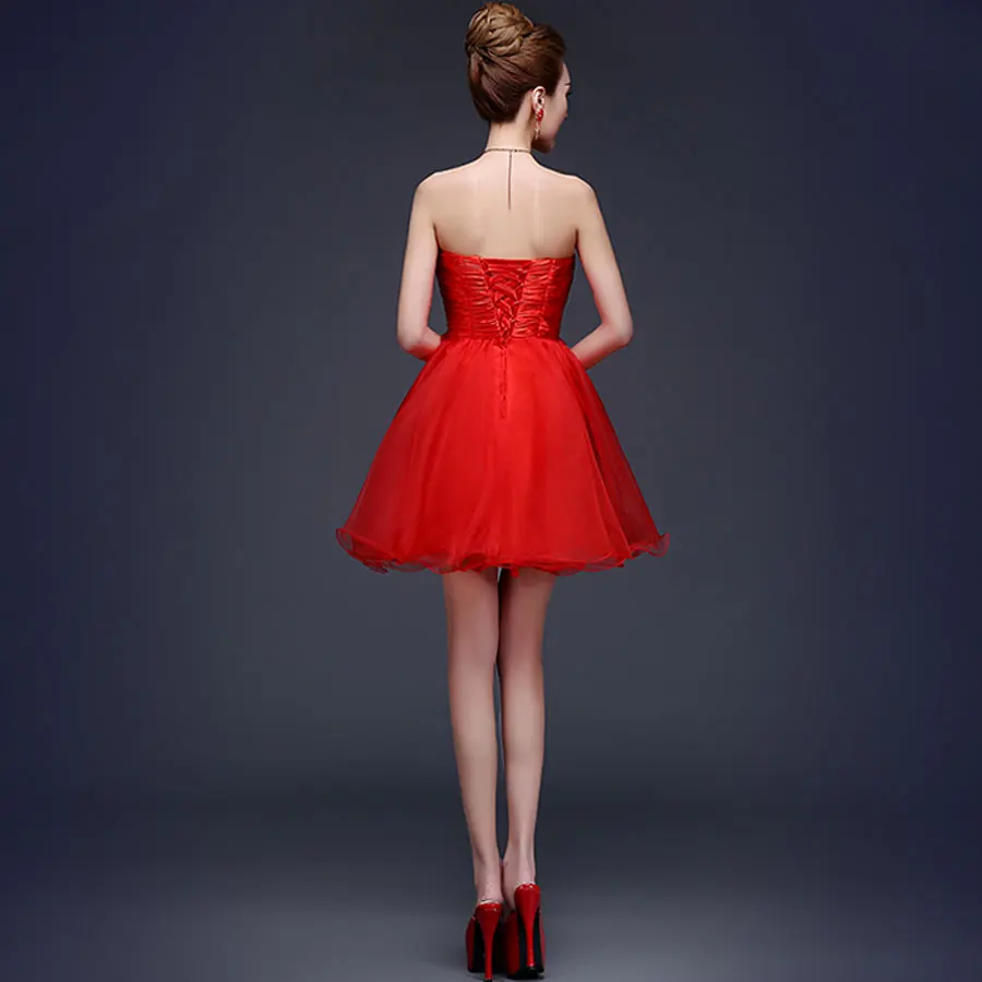 Очаровательные Бисероплетение трапециевидной формы без бретелек выше колена