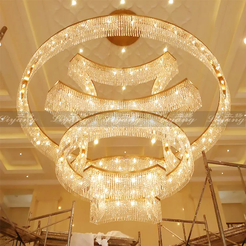 Customized large-scale shaped crystal lamp hotel lobby chandelier clubhouse hall sales department building sand table | Лампы и