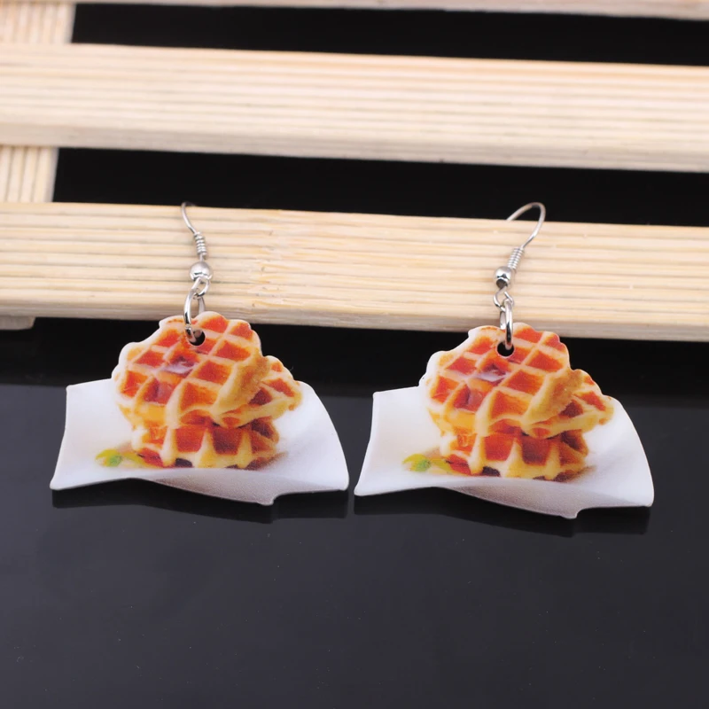 Ожерелье-подвески на тему клубники из печенья, цветного дизайна, 2014 года, очаровательный акриловый дизайн летнего стиля для девочек - "1 пара забавных сережек-капельниц из еды".