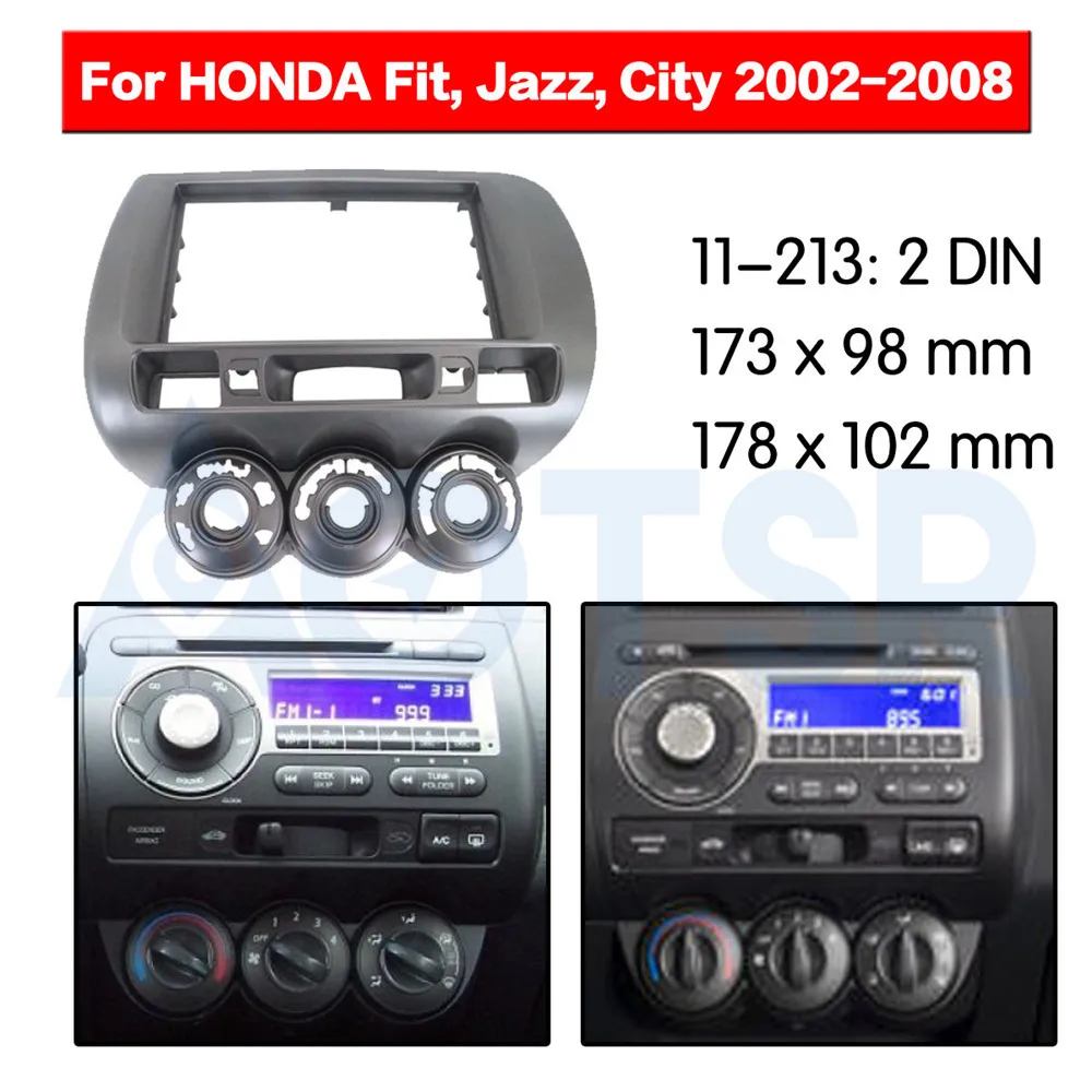 2 din радиоприемник для HONDA Fit Jazz City 2002 2008 правой руки driverAudio монтажная панель