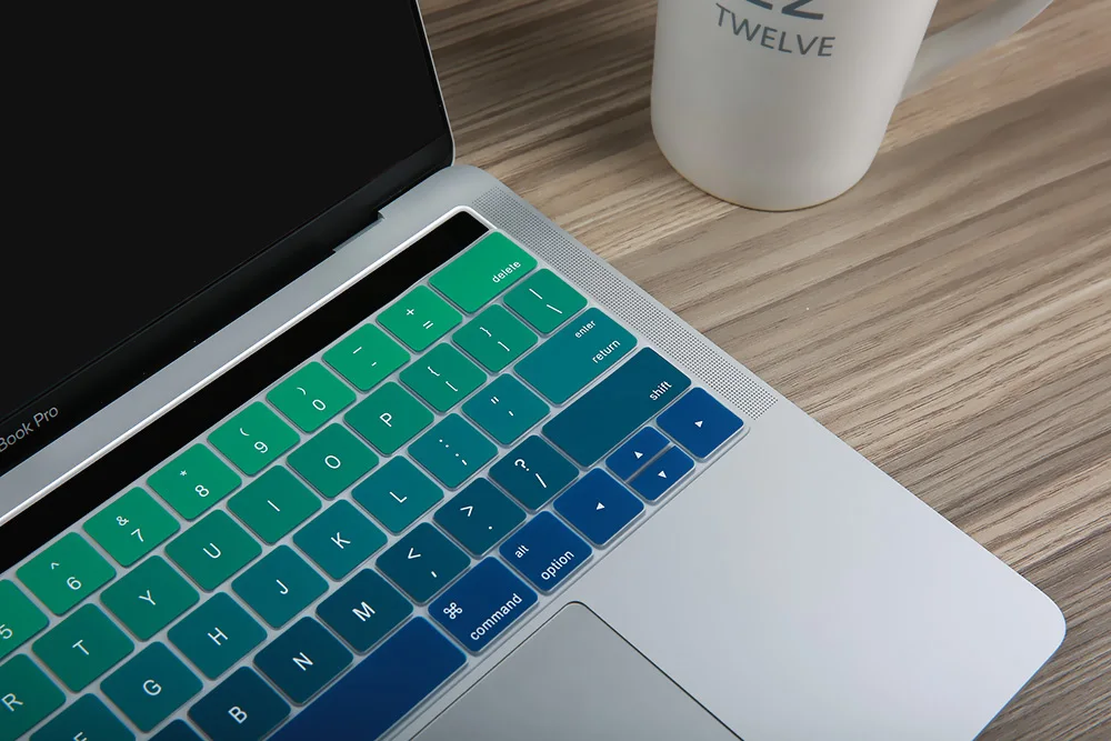США введите английский Радужная Клавиатура силиконовый чехол для Macbook Pro 1" A2159 Mac Book Pro 15" A1706 A1707 с сенсорной панелью