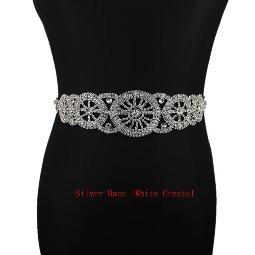 Bridal Belt 7 Silver Стразы, свадебный пояс, розовый, золотистый, серебристый, цвета алмаза, кристалл, свадебный пояс для свадебного платья, свадебное украшение - Цвет: Bridal Belt 7 Silver