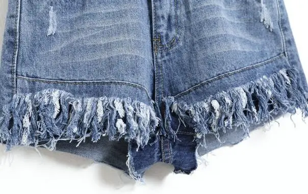 

LET-SETTING Tassel short after long cowboy shorts hip-hop denim shorts female