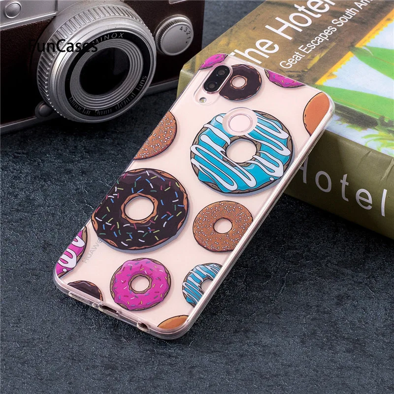 P20lite Единорог силиконовый чехол на Coque huawei P20 Lite прозрачный мягкий ТПУ милые