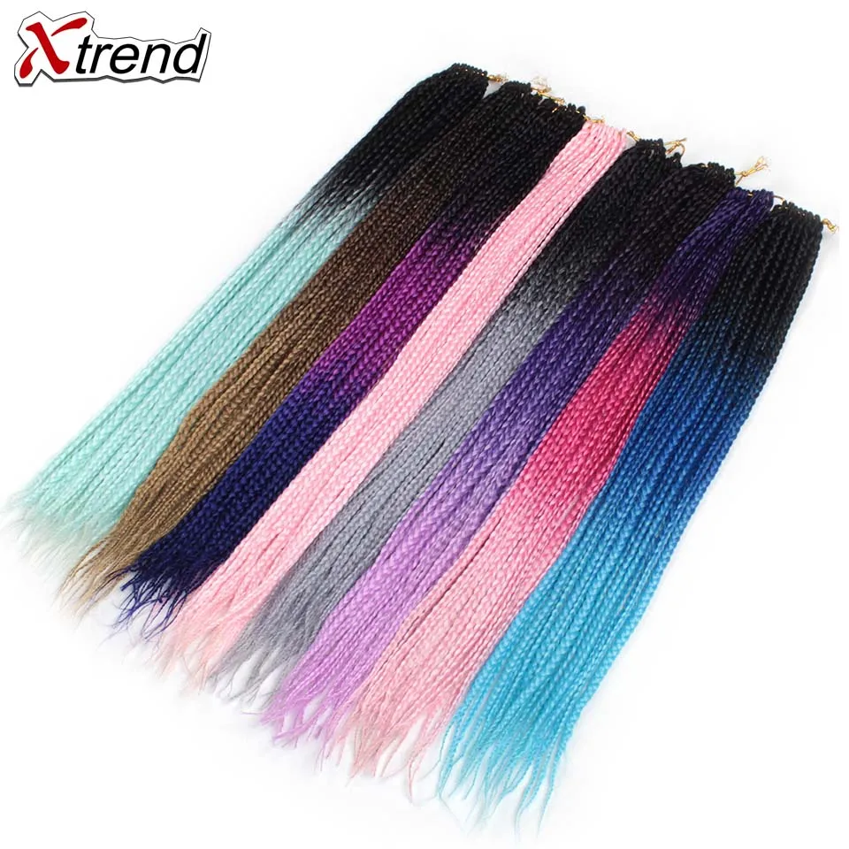 Xtrend вязаные крючком косы Омбре коробка с Наращивание волос Синтетические