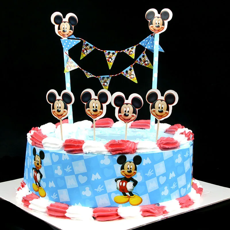 6 шт./компл. милый принц цветок принцесса кекс Топпер флаг обертка для детей