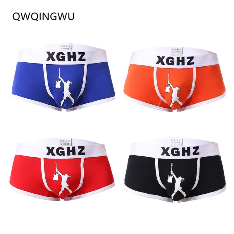 4 шт./лот нижнее белье боксеры для мужчин дышащие хлопковые мужские трусы