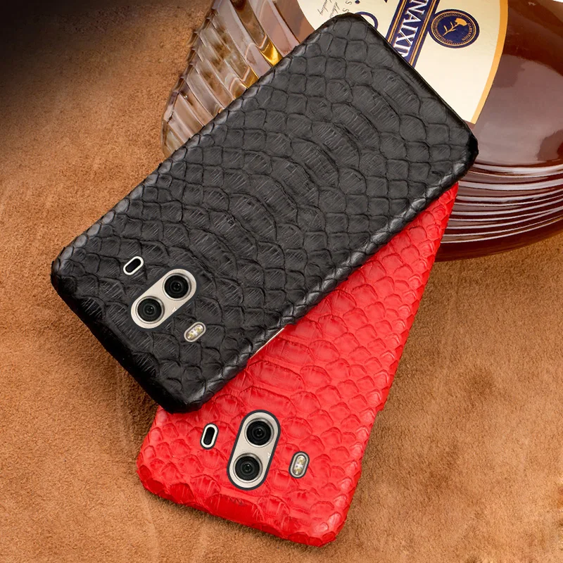 Роскошный кожаный чехол из кожи питона задняя крышка для HUAWEI Mate 10
