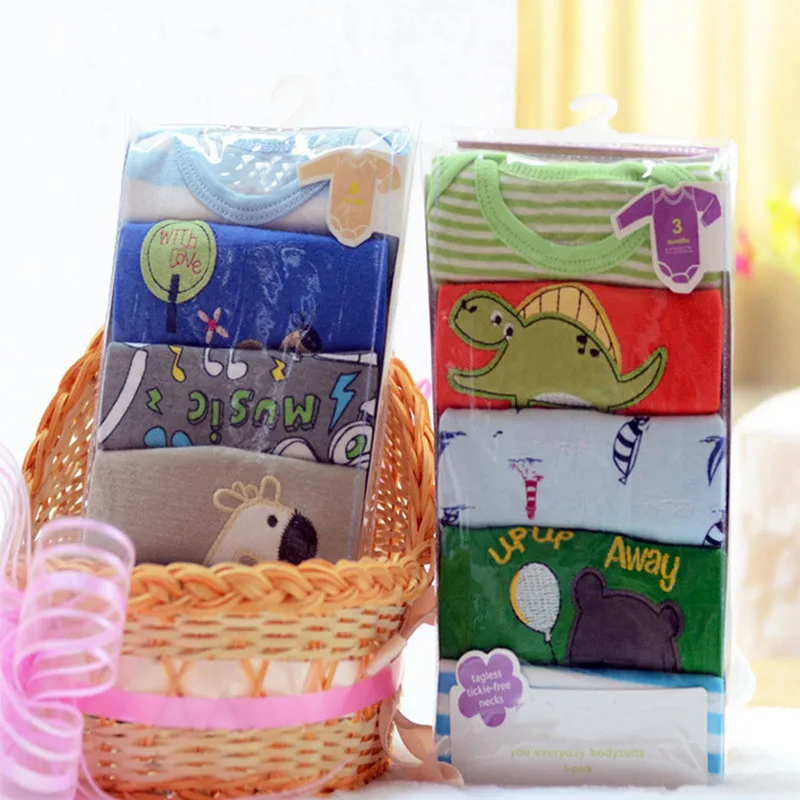 5 шт./лот весенний комплект одежды для маленьких мальчиков и девочек 100% хлопок