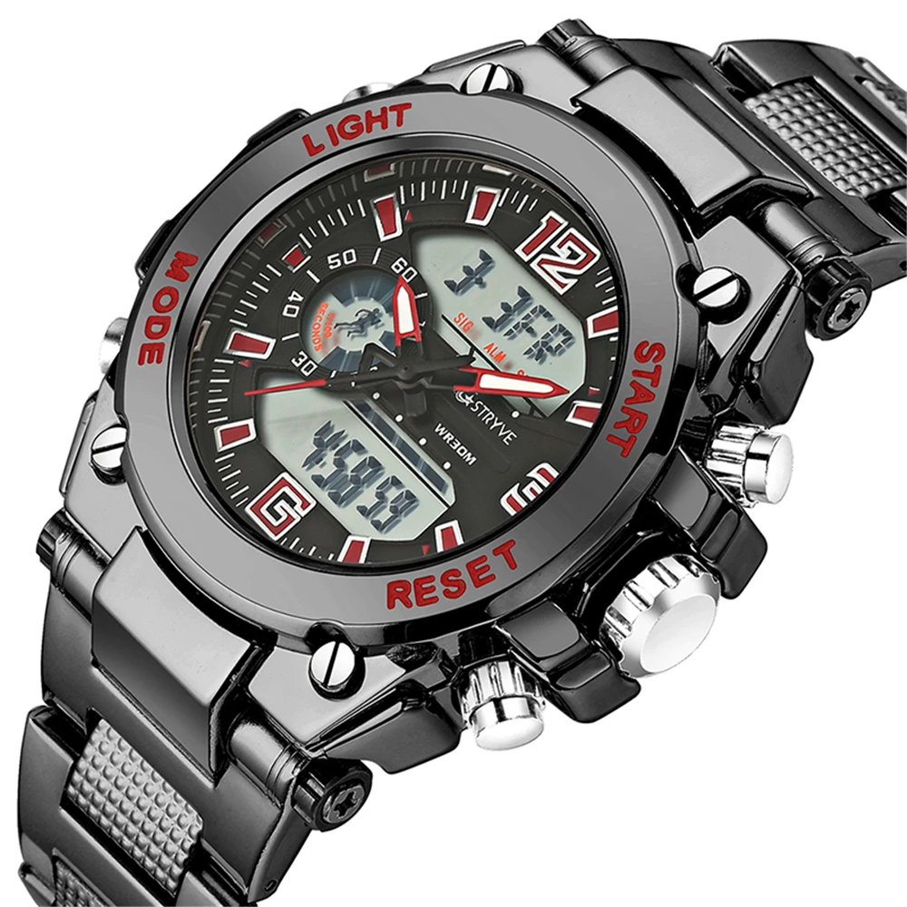 Часы наручные Stryve S8014/S8018 Мужские Цифровые в стиле милитари водонепроницаемые